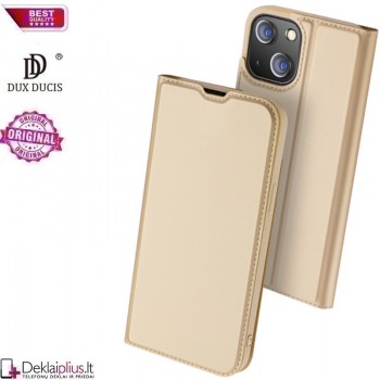 Dux Ducis dirbtinės odos viršelis - auksinės spalvos (Apple Iphone 14)